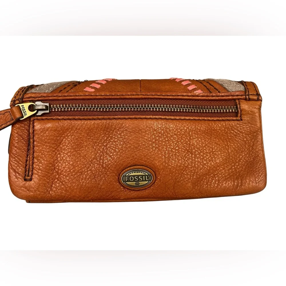 Fossil Vintage Brown Soft Leather Boho Multiple Compartments Wallet - Picture 2 of 9